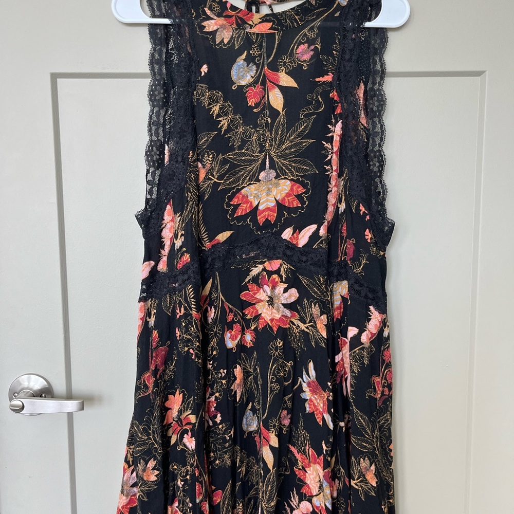 Free People Floral Lace Trim Dress